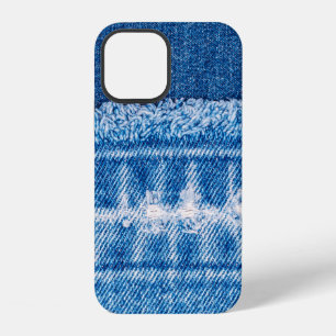 Funda Para iPhone 12 textura de mezclilla de jeans azules