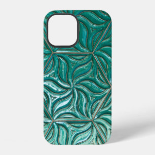 Funda Para iPhone 12 textura de pared de baldosas cerámicas turquesaabs