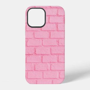 Funda Para iPhone 12 Textura de pared de fondo de ladrillo rosa pastel.