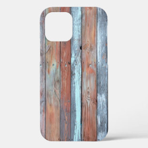 Funda Para iPhone 12 Textura de pared de madera, madera multicolor viej
