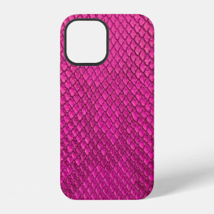 Funda Para iPhone 12 textura de piel de serpiente pitón rosa