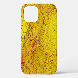 Funda Para iPhone 12 Textura de pintura amarilla vieja agrietadaabstrac
