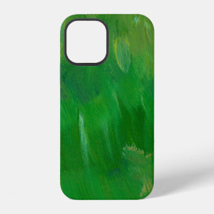 Funda Para iPhone 12 Textura de pintura de hierba verde. Fondo dibujado