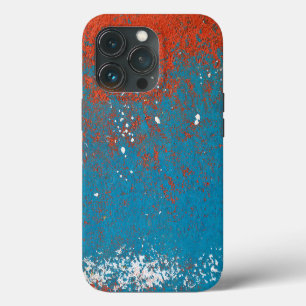 Funda Para iPhone 13 Pro Textura de pintura naranja y turquesa