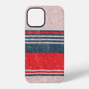 Funda Para iPhone 12 Textura de punto de lino con rayas de estampado ro