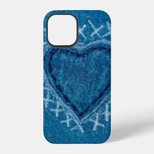 Funda Para iPhone 12 textura de tela de jeans de tela
