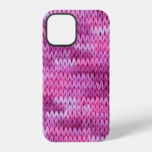 Funda Para iPhone 12 Textura de tela tejida de tonos púrpura