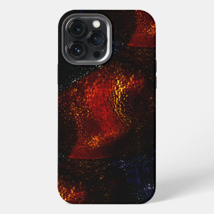 Funda Para iPhone 13 Pro Max Textura digital rústica roja con curvas oscuras
