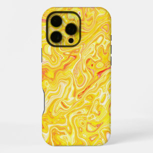 Funda Para iPhone 16 Pro Max Textura líquida abstracta de mármol color amarillo