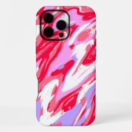 Funda Para iPhone 16 Pro Max Textura líquida de mármol abstracto colorido rojo 