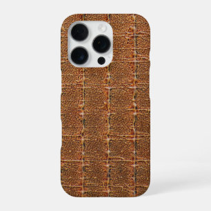Funda Para iPhone 16 Pro Textura moderna de cuero crocante de taupe