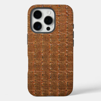 Funda Para iPhone 16 Pro Textura moderna de cuero crocante de taupe