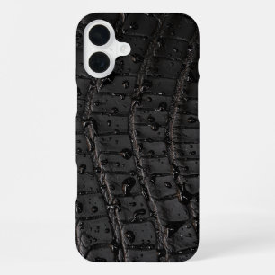 Funda Para iPhone 16 Plus Textura moderna de cuero crocante de taupe