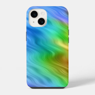 Funda Para iPhone 14 Textura ondulada de pensamiento azul