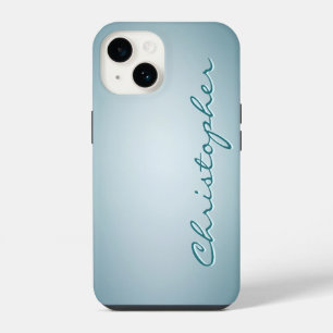 Funda Para iPhone 14 Textura radial azul claro personalizada