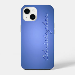 Funda Para iPhone 14 Textura radial azul claro personalizada 15
