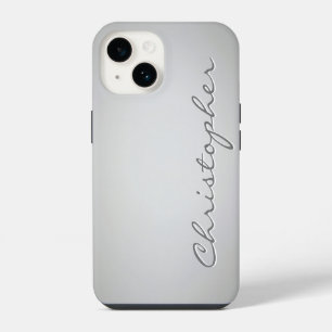 Funda Para iPhone 14 Textura radial gris claro personalizada 15