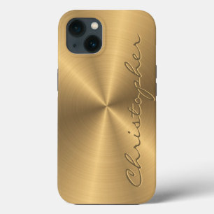 Textura radial metálica dorada personalizada