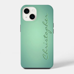 Funda Para iPhone 14 Textura radial personalizada verde claro
