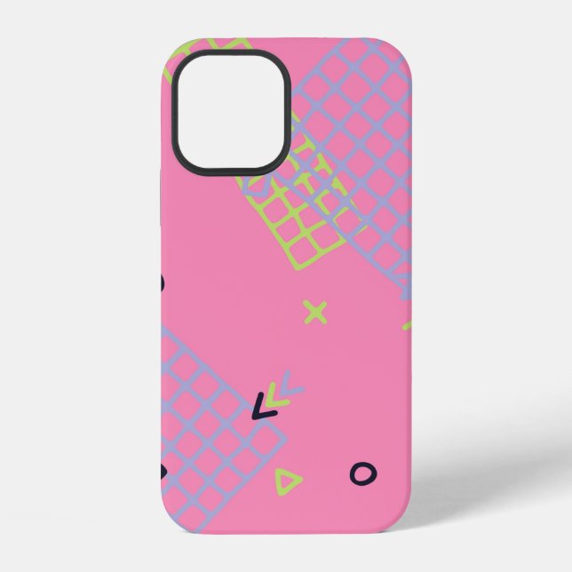 Funda Para iPhone Textura Retro de Memphis. Fondo continuo de moda (Reverso )