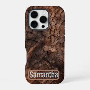 Funda Para iPhone 16 Pro Textura Rustic Tree Bark personalizada