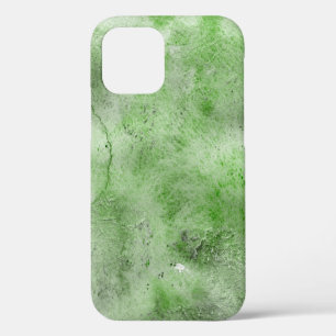 Funda Para iPhone 12 Texturas de papel de acuarela verde y tinta sobre