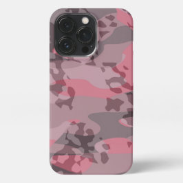 Funda Para iPhone 13 Pro textured pink and mauve Camo abstract