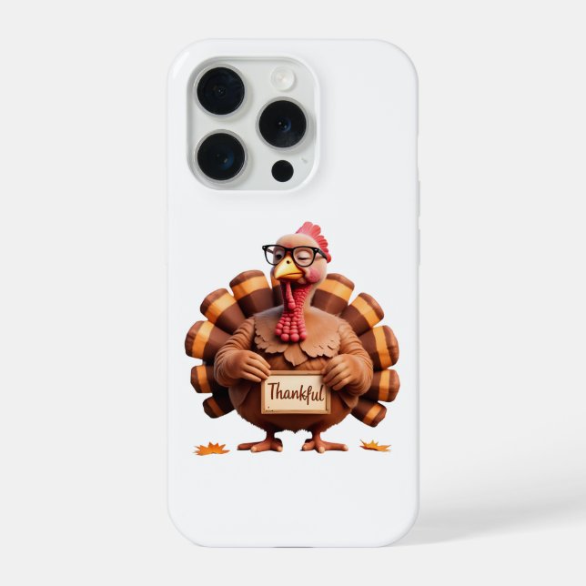 Funda Para iPhone Thankful Turkey Design – Funny Holiday Art (Reverso )