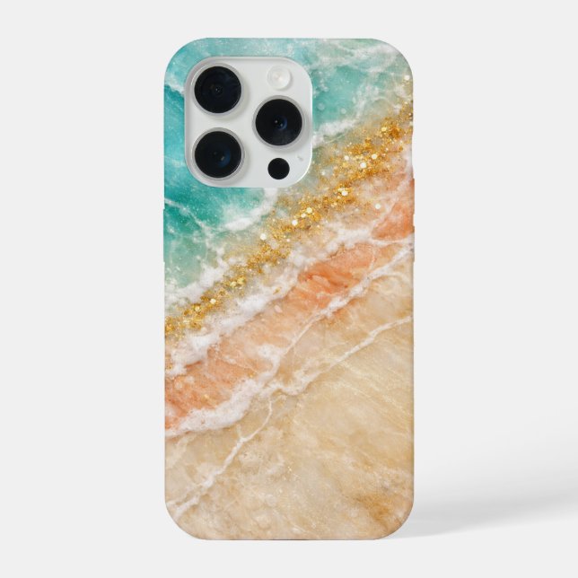 Funda Para iPhone The Beach Inspired Marble with Gold Veining (Reverso )