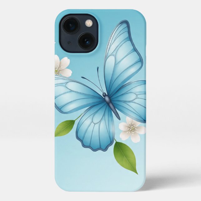 Funda Para iPhone The blue butterfly iPhone Case (Reverso )