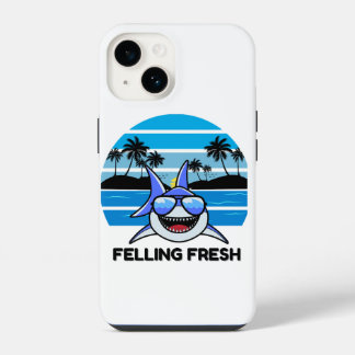 Funda Para iPhone 14 Tiburón Retro Genial con Gafas de Sol