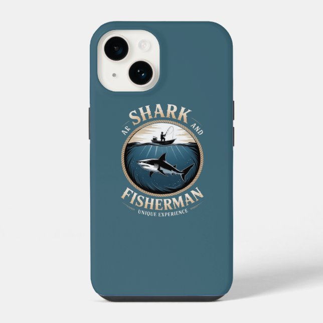 Funda Para iPhone Tiburón y pescador (Reverso )