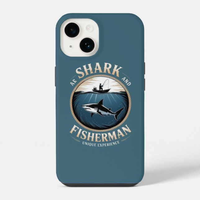 Funda Para iPhone Tiburón y pescador (Reverso )