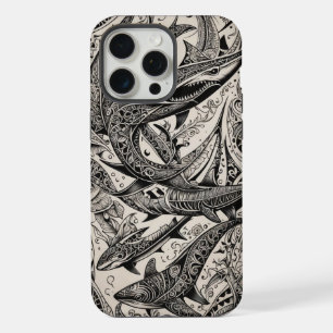 Tiburones con Scrimshaw en huesos de teléfono