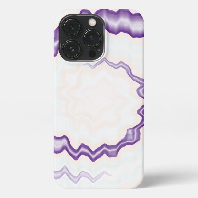 Funda Para iPhone Tie dyed groovy funky retro giratorio morado blanc (Reverso)