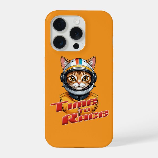 Funda Para iPhone Tiempo de competir - Racer Gato rápido (Reverso )