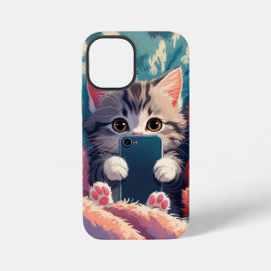 Funda Para iPhone 12 Mini Tiempo de Selfie – Gatitos Adorables con Teléfonos