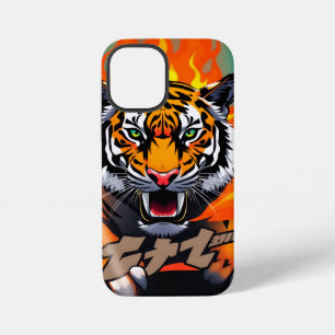Funda Para iPhone 12 Mini Tigre anime en llamas