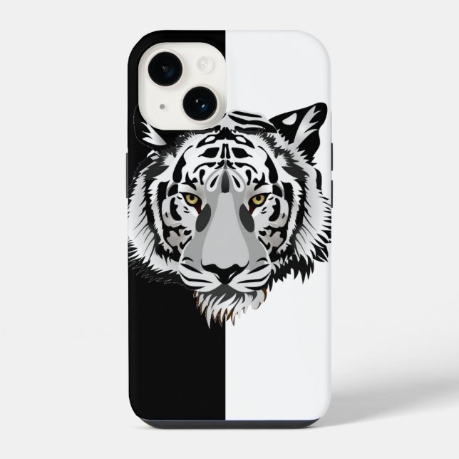 Funda Para iPhone Tigre Blanco Negro  (Reverso )