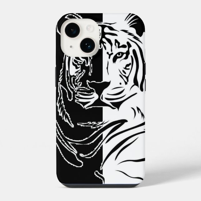 Funda Para iPhone Tigre Blanco Negro  (Reverso )