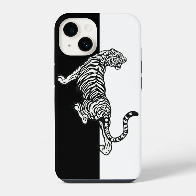 Funda Para iPhone Tigre Blanco Negro  (Reverso )