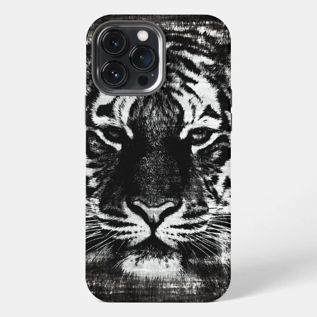 Funda Para iPhone Tigre Blanco y Negro (Reverso )