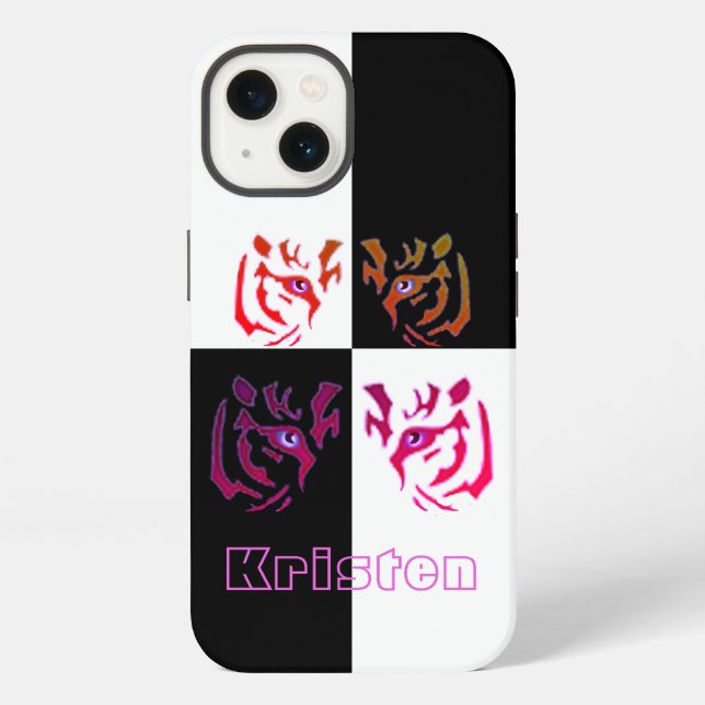 Funda Para iPhone Tigre Cara Negro y Blanco (Reverso )