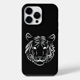 Funda Para iPhone 14 Pro Max Tigre tribal blanco y negro