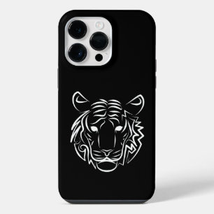 Funda Para iPhone 14 Pro Max Tigre tribal blanco y negro
