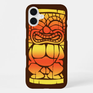 Funda Para iPhone 16 Plus Tiki Ailani Mezcla Puesta de sol hawaiana Naranja