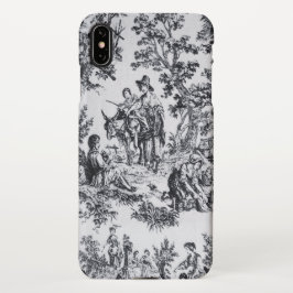 Funda Para iPhone XS Max Tile de jouy negro y blanco elegante