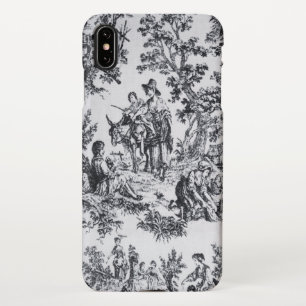 Funda Para iPhone XS Max Tile de jouy negro y blanco elegante