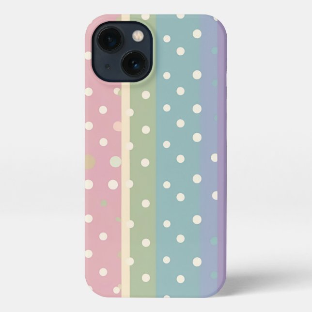 Funda Para iPhone Timeless Polka Dotz in Pastel shades (Reverso )