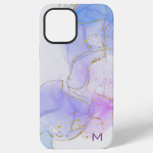 Funda Para iPhone 12 Pro Max Tinta Alcohólica Rosa, Morada, Azul